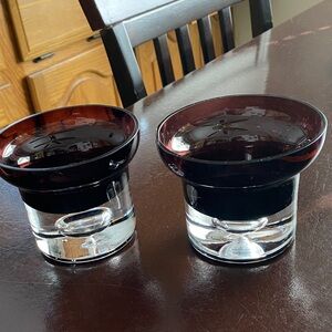 Elegant Black and Clear Glass Candle Holders